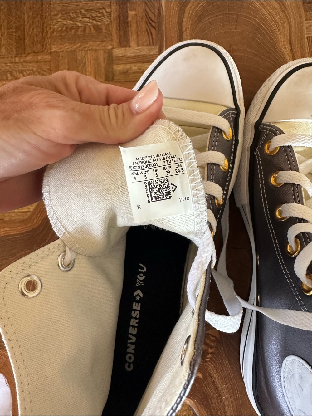 Converse High-Top Sneakers in Dark Brown and White - Picture 4 of 4